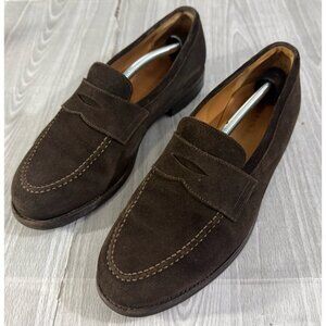 Morjas Suede Penny Loafers Size 6.5 UK 7.5 US color dark brown made in Spain